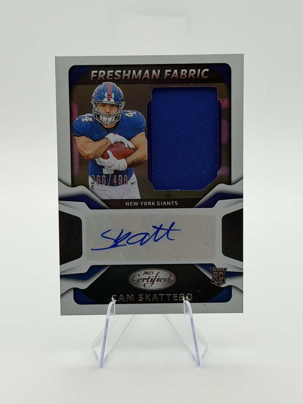 2025 PANINI CERTIFIED FOOTBALL FRESHMAN FABRIC AUTO /499 RC CAM SKATTEBO