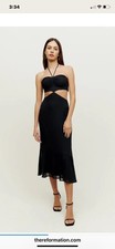 Reformation Riya Midi Dress 0 XS Black