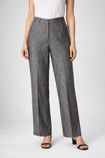 Eileen Fisher Womens Linen Blend Wide Leg Pants Gray Size M Pull On Relaxed