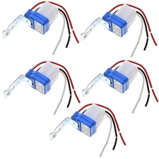 5 Pcs AC DC 110V 10A Auto On/Off Photocell Light Switch