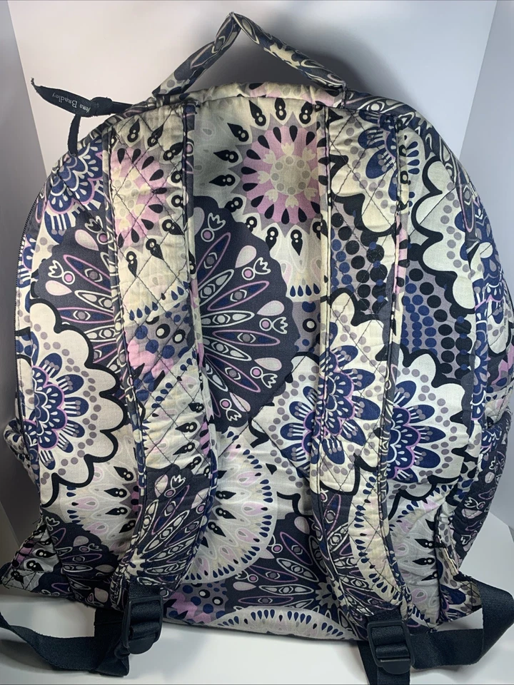 Mochila Vera Bradley Campus XL Mimosa Medallion Retirada Púrpura Rosa Azul Marino Gris Foto 3 de 4
