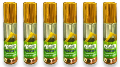 6 Bottles  8 ML Thai Green Herb Ginseng Oil Relief Pain Dizziness Massage Balm .