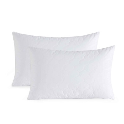 2 Pack Down Feather Blend Bed Pillows Cloud Quilted King Queen Size Pillow