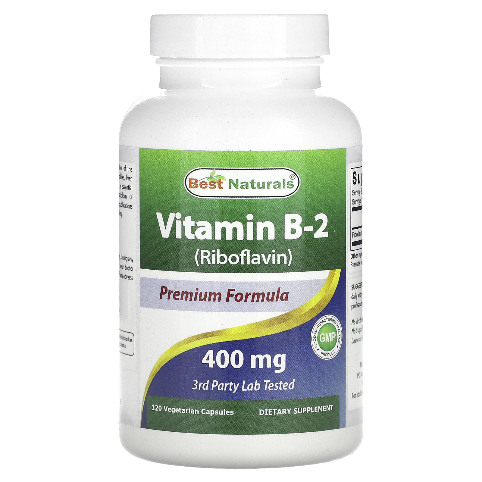 Vitamin B2 (Riboflavin), 400 mg, 120 Vegetarian Capsules eBay
