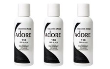 BL Adore Semi-Permanent Haircolor 118 Off Black 4oz X 3 Counts