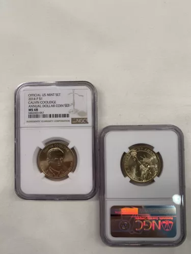 2014 P $1 CALVIN COOLIDGE PRESIDENTIAL DOLLAR NGC MS68 FROM ANNUAL DOLLAR SET