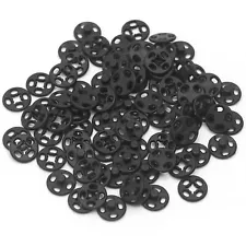 120 Sets Plastic Snap Fasteners Black Sew on Snaps Buttons for Clothing Shirt...