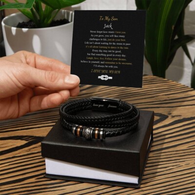 To My Son Bracelet, Love You Forever Bracelet, Love Bracelet from Mom, Dad