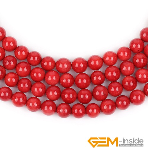 Cuentas redondas de piedras preciosas de coral natural rojo para hacer joyas 15"2 mm 3 mm 4 mm 5 mm 6 mm - Imagen 46 de 78