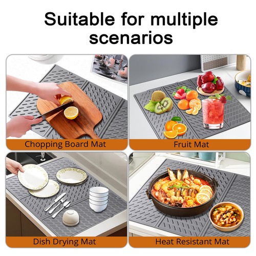 Silicone Draining Board Mat Dish Drying Mat Folding Draining Mat Pad Drainer Mat - Picture 5 of 16