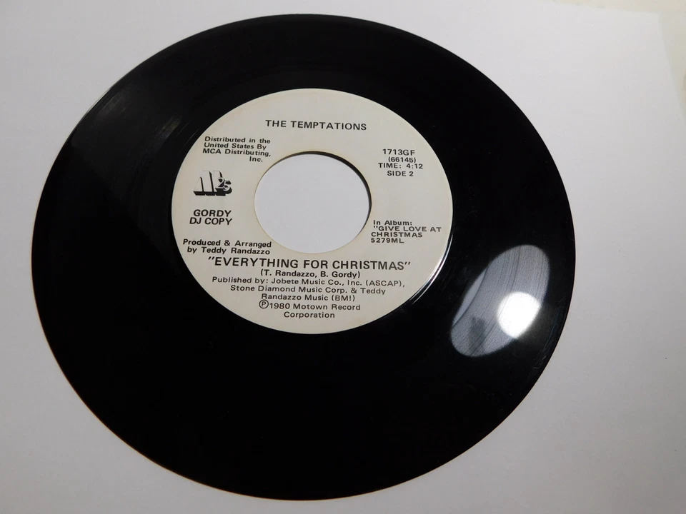 The Temptations – Silent Night 1982 7" Single PROMO Motown 25 1713GF Foto 2 de 4