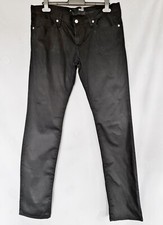 AUTHENTIC MOSCHINO LOGO SOLID BLACK COTTON WOMEN'S PANTS JEANS SIZE US 31 EU 31