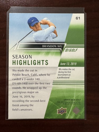 Golf Brandon Wu #61 2024 cubierta superior - Imagen 2 de 2