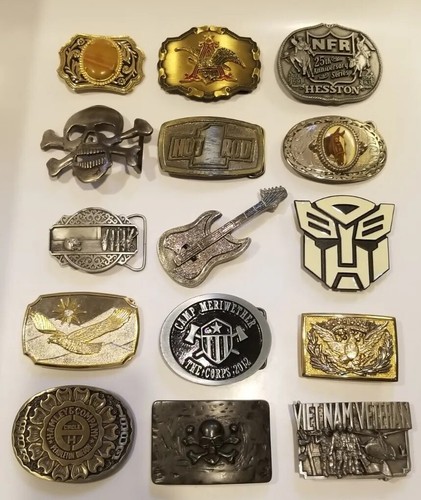 Lot Of 15 Belt Buckles Mostly Vintage Siskiyou Rodeo Transformers ...