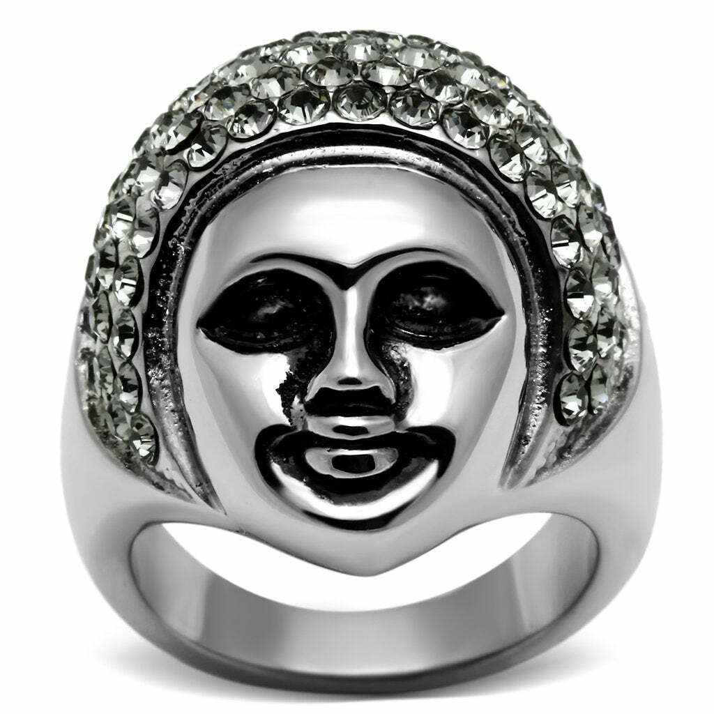 TK668 - High polished (no plating) Stainless Steel Ring with Top
