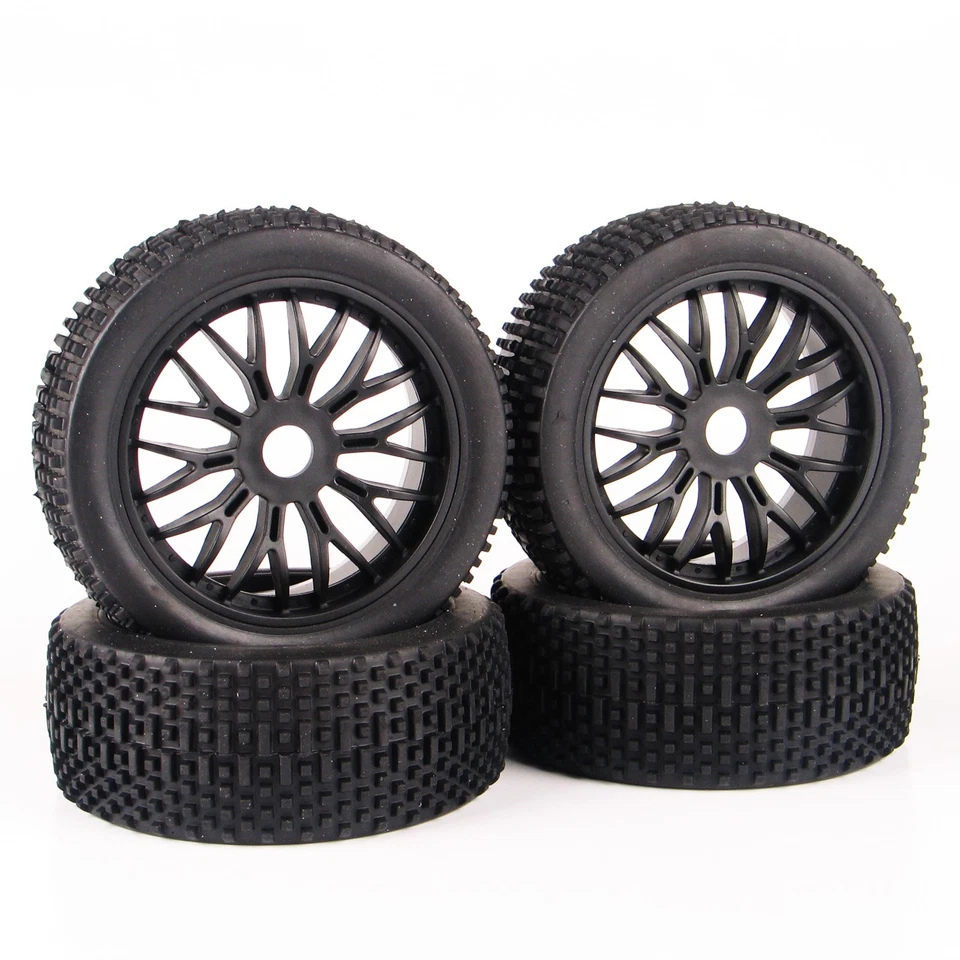 4Pcs Buggy Tires&Wheel 17mm Hex For HSP HPI Off-Road Model 1:8 RC Car - Image 2 of 4