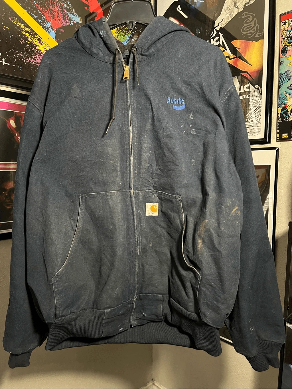 Carhartt Duck Canvas Navy Thermal Hooded Jacket
