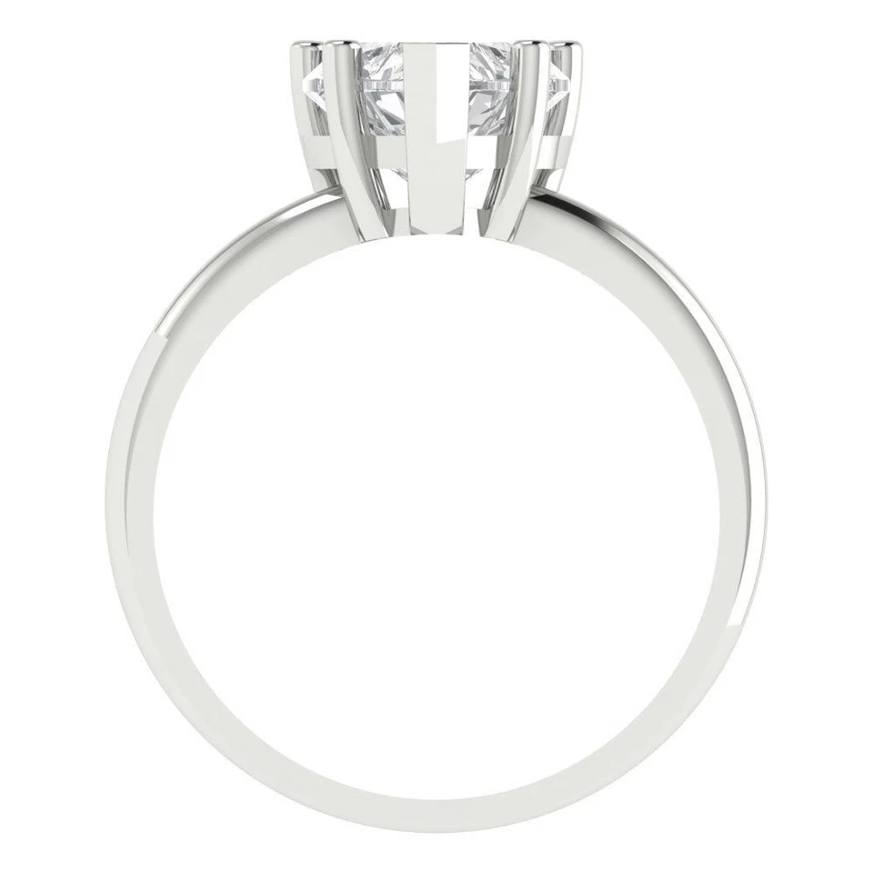 2 cttw Heart-Cut White Sapphire Solitaire  Engagement Ring (14K White Gold) - Image 4 of 4