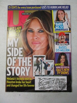 US WEEKLY TABLOID MAGAZINE SEPT 18, 2017 MELANIA TRUMP HISTORIC HOUSTON VISIT