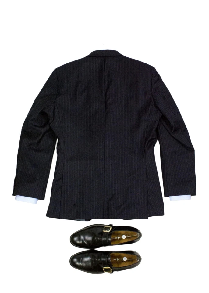 HUGO BOSS Navy Striped Blazer, US 42R, EU52 - Image 3 of 4