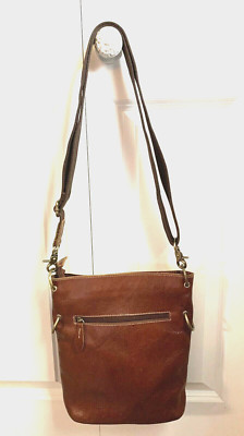 Sac à Main Bandoulière Stohlman Changpike En Cuir Authentique Marron - Grand Modèle, Occasion En Bon état