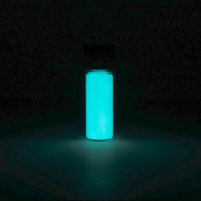 Aqua Europium phosphorescent glow in the dark Powder - Chemistry Sample