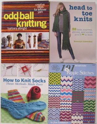 Knitting Books, 4 vol -Oddball Knitting-101 Ripple Stitches-Head to Toe (CRAFT)