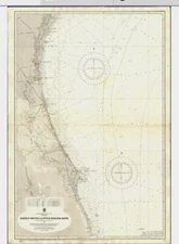 ANTIQUE ADMIRALTY CHART. No.269. FLORIDA, JACKSONVILLE, CAPE CANAVERAL. 1886 Edn