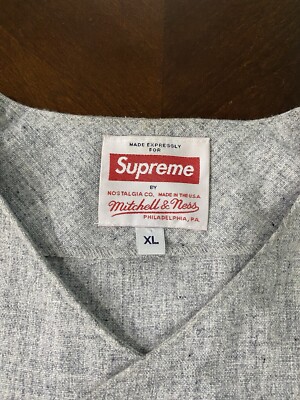 Supreme Mitchell & Ness Wool Baseball Jersey Grey | eBay