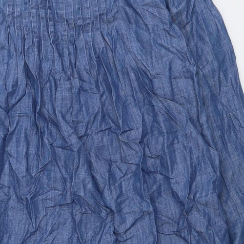 Per Una Womens Blue Cotton Blend A-Line Size 10 - Picture 10 of 12