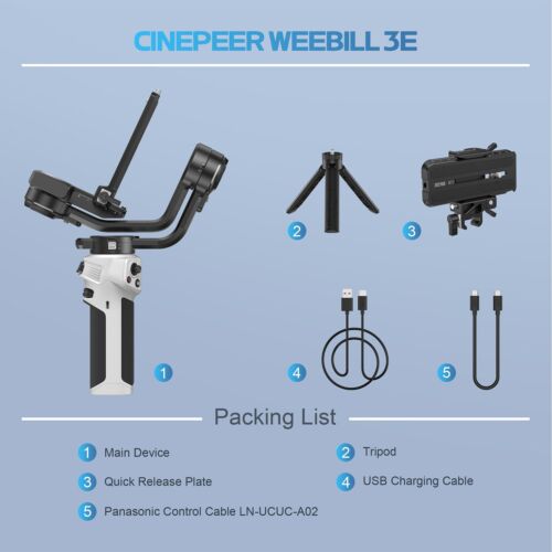 Zhiyun CINEPEER WEEBILL 3E 3-Axis Gimbal Stabilizer for Canon Sony Nikon Camera - Bild 2 von 13