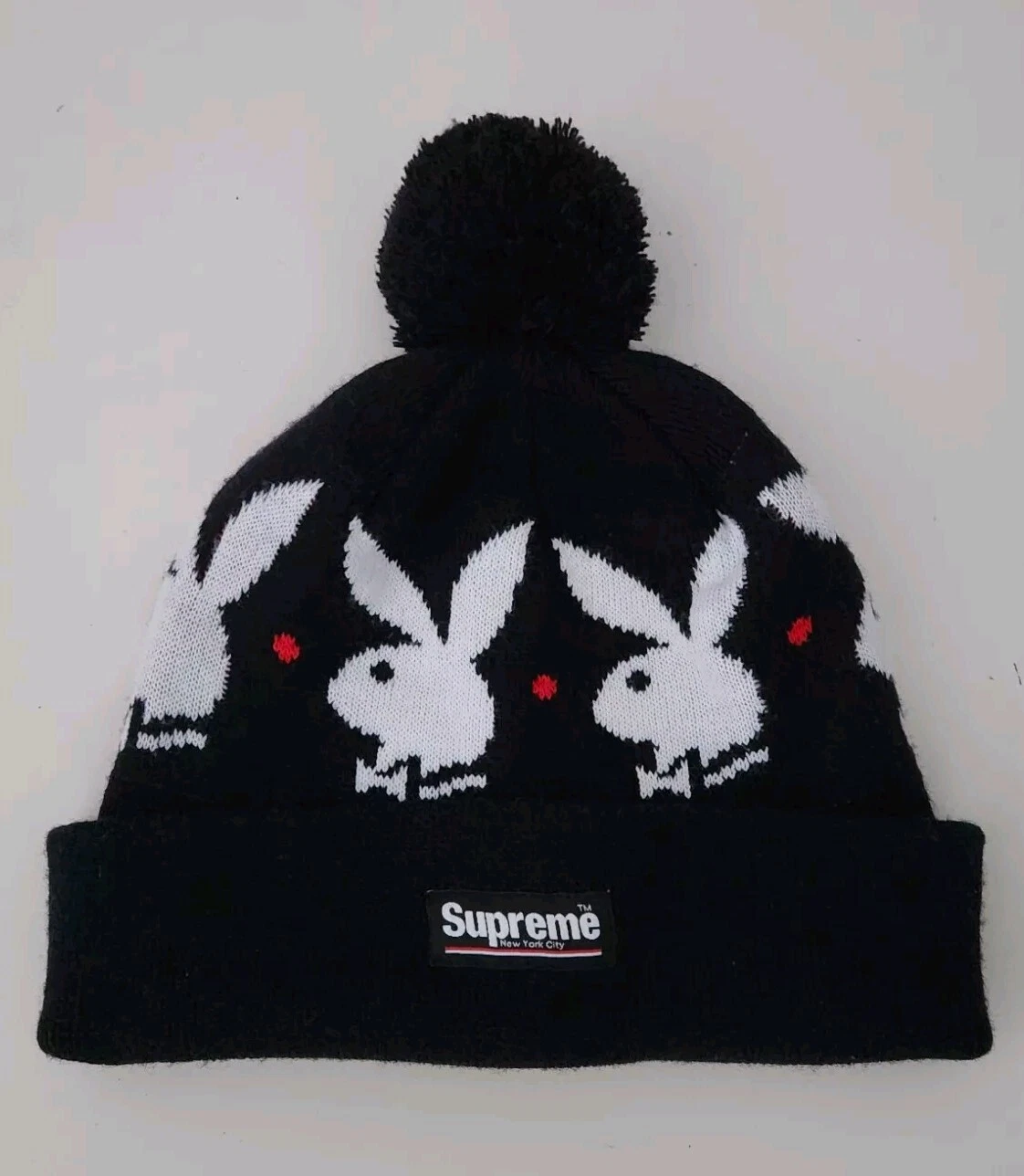 Beanie Nero FW17 Supreme X Playboy Fatto In Corea
