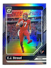 2024 Panini Donruss Optic Football CJ Stroud Silver Holo Card #76 Texans