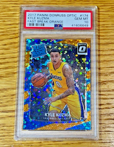 KYLE KUZMA 2017-18 Donruss Optic #174 PSA 10 Rookie RC Fast Break Orange /193