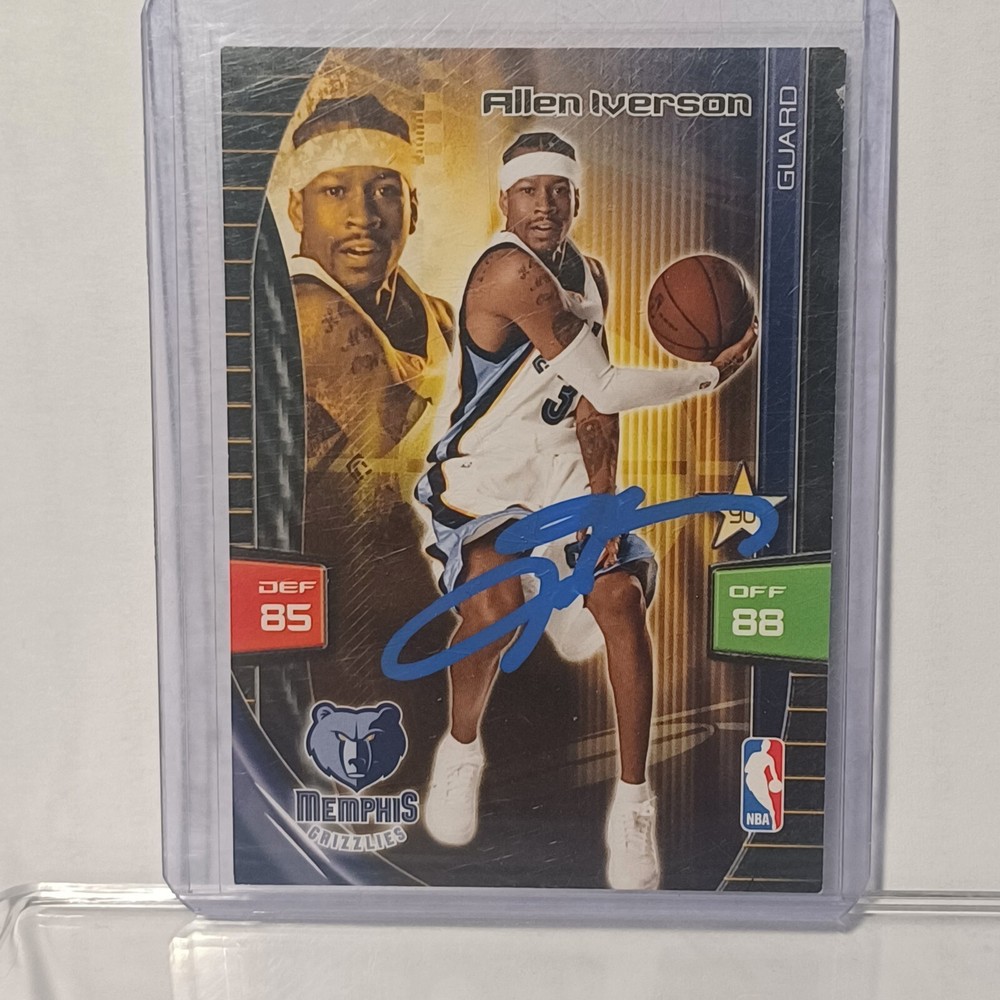 Panini Adrenalyn game XL Allen Iverson Memphis Grizzlies RARE COA NBA