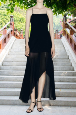 ZARA LONG CONTRAST DRESS - BRAND NEW WITH TAG - SIZE S