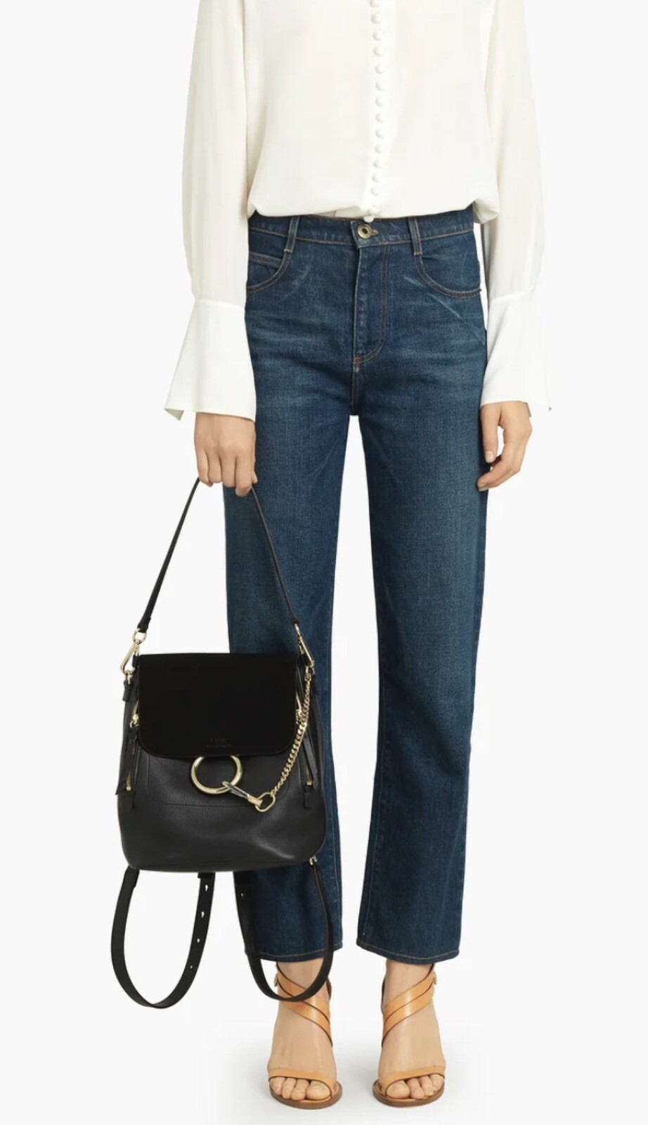 NEW CHLOE Faye Small Black Backpack/shoulder Bag image 2