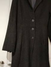 River Island Womens Long Wool Coat Grey, Size 10