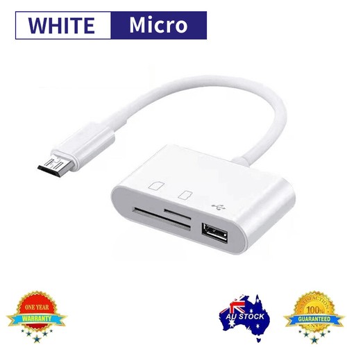 Micro USB OTG to USB 2.0 Adapter SD/Micro SD Card Reader For Smartphones/PC AU - 第 2/4 張圖片