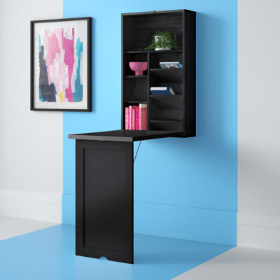 Wall Mount Writing Table Convertible Folding Computer Desk Storage Home Office