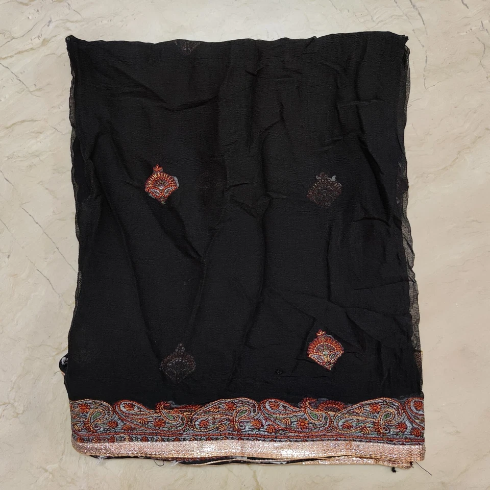 Bufanda Dupatta de boda étnica india lentejuelas estola larga hiyab con cuentas Foto 2 de 4