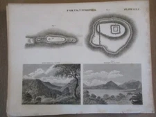 Vintage Print, FORTS, VITRIFIED, PLATE 260, Encyclopedia Britannica, 1810.