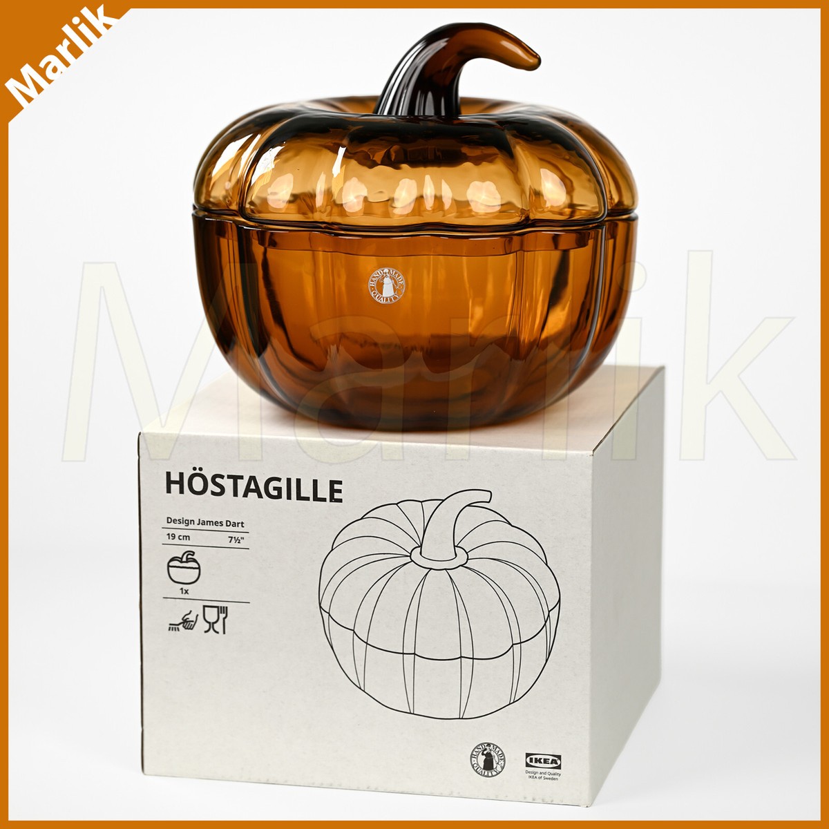 IKEA HOSTAGILLE Bowl & Lid Brown 7 ½