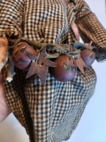 Vintage Primitive Volkskunst Halloween Stoffpuppe - Bild 2 von 20