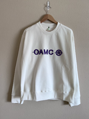 OAMC Tilt Thick Embroidery Logo Crewneck - Size Medium - White - NEW