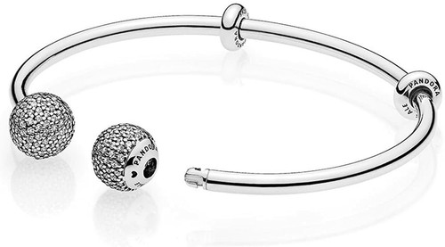 Pulsera Rígido Moments Abierto Jersey Snake Brazalete 596438CZ | eBay