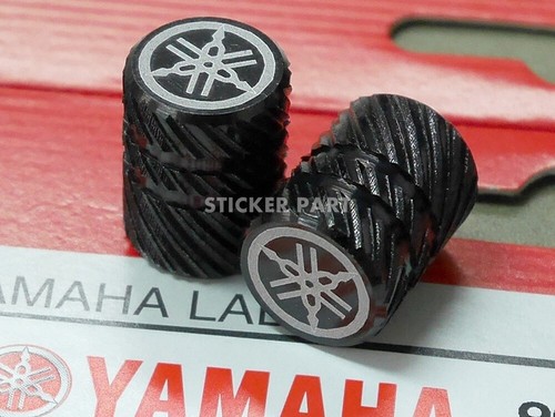 3 PAIR BLACK FOR YAMAHA VALVE CAP DUST STEM TIRE WHEEL COVER LOGO RIMS - Picture 6 of 11