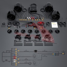 5" LED Waterproof Bluetooth ATV UTV RZR CanAm Stereo Speaker Audio Radio System