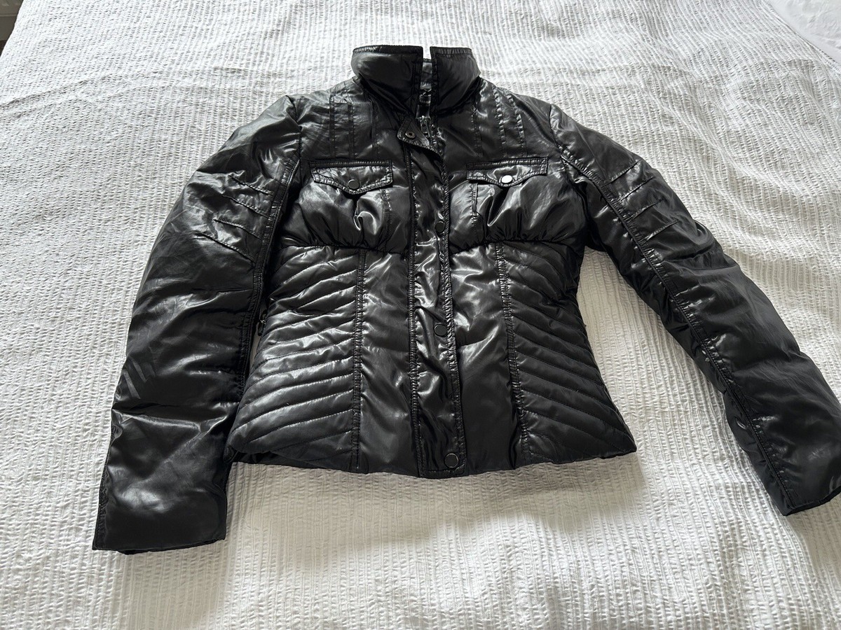 La Perla Open Space Black Down Filled Puffer Jacket Size 42 UK 10 Zipped  Pockets