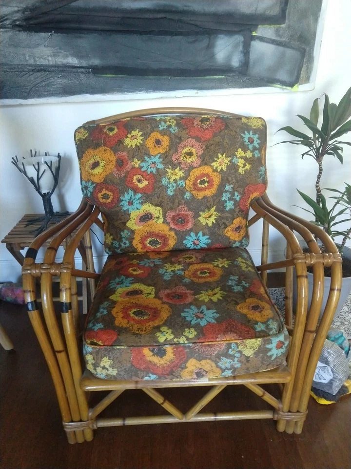 Juego de sofá y silla de bambú Heywood Wakefield Foto 2 de 4